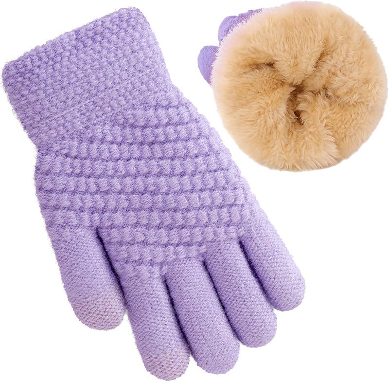 Clothclose Kids Winter Gloves for Boys Girls, Warm Winter Gloves for Kid, Knit Cable Fleece Lined Toddler Kids Glove Mitten - Image 1